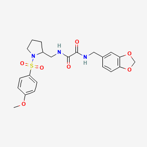 molecular formula C22H25N3O7S B6494247 N'-[(2H-1,3-benzodioxol-5-yl)methyl]-N-{[1-(4-methoxybenzenesulfonyl)pyrrolidin-2-yl]methyl}ethanediamide CAS No. 896288-75-8