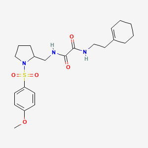 molecular formula C22H31N3O5S B6494254 N'-[2-(cyclohex-1-en-1-yl)ethyl]-N-{[1-(4-methoxybenzenesulfonyl)pyrrolidin-2-yl]methyl}ethanediamide CAS No. 896289-13-7