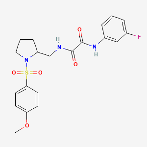molecular formula C20H22FN3O5S B6494259 N'-(3-fluorophenyl)-N-{[1-(4-methoxybenzenesulfonyl)pyrrolidin-2-yl]methyl}ethanediamide CAS No. 896289-44-4