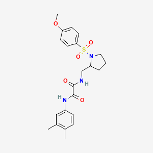 molecular formula C22H27N3O5S B6494294 N'-(3,4-dimethylphenyl)-N-{[1-(4-methoxybenzenesulfonyl)pyrrolidin-2-yl]methyl}ethanediamide CAS No. 896292-83-4