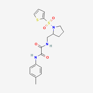molecular formula C18H21N3O4S2 B6494295 N'-(4-methylphenyl)-N-{[1-(thiophene-2-sulfonyl)pyrrolidin-2-yl]methyl}ethanediamide CAS No. 896294-26-1