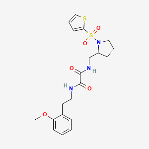 molecular formula C20H25N3O5S2 B6494305 N'-[2-(2-methoxyphenyl)ethyl]-N-{[1-(thiophene-2-sulfonyl)pyrrolidin-2-yl]methyl}ethanediamide CAS No. 896279-08-6