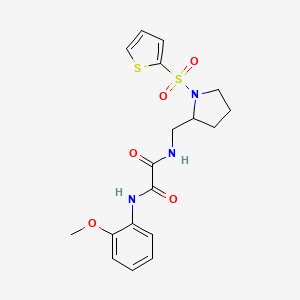 molecular formula C18H21N3O5S2 B6494311 N'-(2-methoxyphenyl)-N-{[1-(thiophene-2-sulfonyl)pyrrolidin-2-yl]methyl}ethanediamide CAS No. 896282-98-7