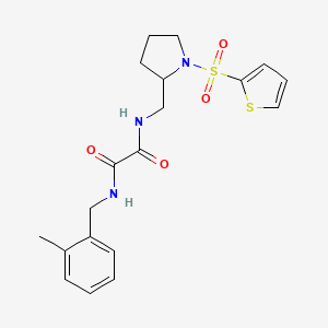 molecular formula C19H23N3O4S2 B6494318 N'-[(2-methylphenyl)methyl]-N-{[1-(thiophene-2-sulfonyl)pyrrolidin-2-yl]methyl}ethanediamide CAS No. 896283-77-5