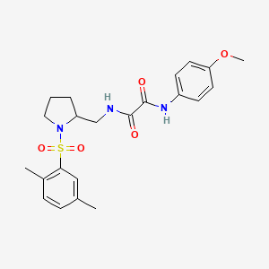 molecular formula C22H27N3O5S B6494324 N-{[1-(2,5-dimethylbenzenesulfonyl)pyrrolidin-2-yl]methyl}-N'-(4-methoxyphenyl)ethanediamide CAS No. 896284-49-4