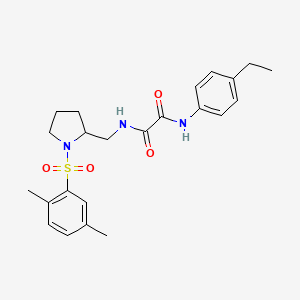 molecular formula C23H29N3O4S B6494331 N-{[1-(2,5-dimethylbenzenesulfonyl)pyrrolidin-2-yl]methyl}-N'-(4-ethylphenyl)ethanediamide CAS No. 896288-58-7