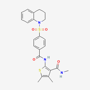 molecular formula C24H25N3O4S2 B6494338 N,4,5-trimethyl-2-[4-(1,2,3,4-tetrahydroquinoline-1-sulfonyl)benzamido]thiophene-3-carboxamide CAS No. 896295-42-4