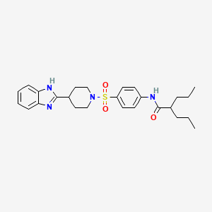 N-(4-{[4-(1H-1,3-benzodiazol-2-yl)piperidin-1-yl]sulfonyl}phenyl)-2-propylpentanamide