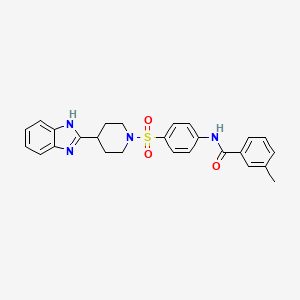 molecular formula C26H26N4O3S B6494358 N-(4-{[4-(1H-1,3-benzodiazol-2-yl)piperidin-1-yl]sulfonyl}phenyl)-3-methylbenzamide CAS No. 886888-57-9