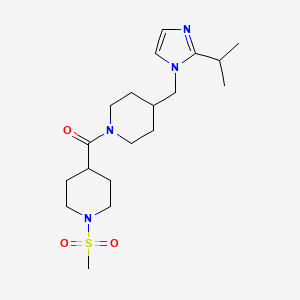 molecular formula C19H32N4O3S B6494375 1-methanesulfonyl-4-(4-{[2-(propan-2-yl)-1H-imidazol-1-yl]methyl}piperidine-1-carbonyl)piperidine CAS No. 1334372-90-5