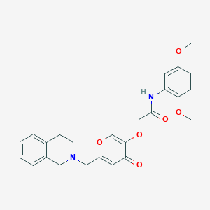 molecular formula C25H26N2O6 B6494377 N-(2,5-dimethoxyphenyl)-2-({4-oxo-6-[(1,2,3,4-tetrahydroisoquinolin-2-yl)methyl]-4H-pyran-3-yl}oxy)acetamide CAS No. 903332-55-8