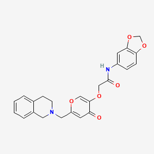 molecular formula C24H22N2O6 B6494385 N-(2H-1,3-benzodioxol-5-yl)-2-({4-oxo-6-[(1,2,3,4-tetrahydroisoquinolin-2-yl)methyl]-4H-pyran-3-yl}oxy)acetamide CAS No. 898440-96-5