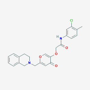 N-(3-chloro-4-methylphenyl)-2-({4-oxo-6-[(1,2,3,4-tetrahydroisoquinolin-2-yl)methyl]-4H-pyran-3-yl}oxy)acetamide
