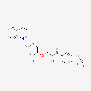 molecular formula C24H21F3N2O5 B6494407 2-({4-oxo-6-[(1,2,3,4-tetrahydroquinolin-1-yl)methyl]-4H-pyran-3-yl}oxy)-N-[4-(trifluoromethoxy)phenyl]acetamide CAS No. 898465-30-0