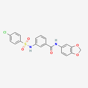 molecular formula C20H15ClN2O5S B6494414 N-(2H-1,3-benzodioxol-5-yl)-3-(4-chlorobenzenesulfonamido)benzamide CAS No. 898422-05-4