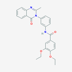 molecular formula C26H25N3O4 B6494423 3,4-diethoxy-N-[3-(2-methyl-4-oxo-3,4-dihydroquinazolin-3-yl)phenyl]benzamide CAS No. 898428-67-6