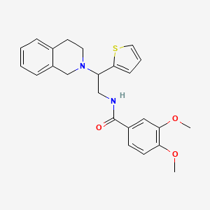 molecular formula C24H26N2O3S B6494452 3,4-dimethoxy-N-[2-(1,2,3,4-tetrahydroisoquinolin-2-yl)-2-(thiophen-2-yl)ethyl]benzamide CAS No. 898452-57-8