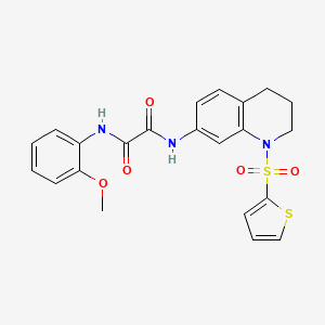 molecular formula C22H21N3O5S2 B6494507 N'-(2-methoxyphenyl)-N-[1-(thiophene-2-sulfonyl)-1,2,3,4-tetrahydroquinolin-7-yl]ethanediamide CAS No. 903265-91-8
