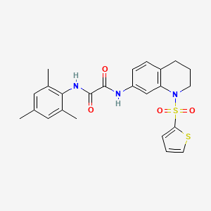 molecular formula C24H25N3O4S2 B6494520 N-[1-(thiophene-2-sulfonyl)-1,2,3,4-tetrahydroquinolin-7-yl]-N'-(2,4,6-trimethylphenyl)ethanediamide CAS No. 898430-48-3