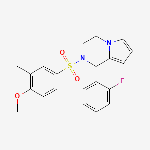 molecular formula C21H21FN2O3S B6494551 1-(2-fluorophenyl)-2-(4-methoxy-3-methylbenzenesulfonyl)-1H,2H,3H,4H-pyrrolo[1,2-a]pyrazine CAS No. 900010-60-8