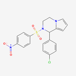 molecular formula C19H16ClN3O4S B6494560 1-(4-chlorophenyl)-2-(4-nitrobenzenesulfonyl)-1H,2H,3H,4H-pyrrolo[1,2-a]pyrazine CAS No. 900010-97-1