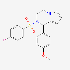 molecular formula C20H19FN2O3S B6494574 2-(4-fluorobenzenesulfonyl)-1-(4-methoxyphenyl)-1H,2H,3H,4H-pyrrolo[1,2-a]pyrazine CAS No. 899949-24-7