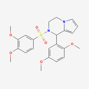 molecular formula C23H26N2O6S B6494597 2-(3,4-dimethoxybenzenesulfonyl)-1-(2,5-dimethoxyphenyl)-1H,2H,3H,4H-pyrrolo[1,2-a]pyrazine CAS No. 900011-92-9
