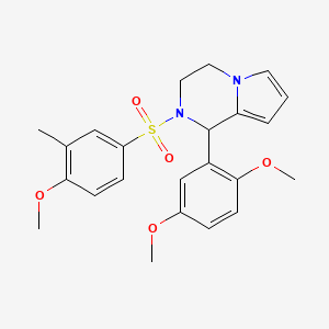molecular formula C23H26N2O5S B6494605 1-(2,5-dimethoxyphenyl)-2-(4-methoxy-3-methylbenzenesulfonyl)-1H,2H,3H,4H-pyrrolo[1,2-a]pyrazine CAS No. 899959-40-1