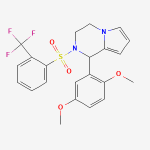 molecular formula C22H21F3N2O4S B6494613 1-(2,5-dimethoxyphenyl)-2-[2-(trifluoromethyl)benzenesulfonyl]-1H,2H,3H,4H-pyrrolo[1,2-a]pyrazine CAS No. 900011-95-2