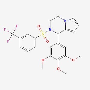 molecular formula C23H23F3N2O5S B6494615 2-[3-(trifluoromethyl)benzenesulfonyl]-1-(3,4,5-trimethoxyphenyl)-1H,2H,3H,4H-pyrrolo[1,2-a]pyrazine CAS No. 900012-09-1
