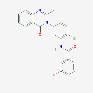 N-[2-chloro-5-(2-methyl-4-oxo-3,4-dihydroquinazolin-3-yl)phenyl]-3-methoxybenzamide