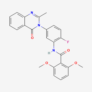 N-[2-fluoro-5-(2-methyl-4-oxo-3,4-dihydroquinazolin-3-yl)phenyl]-2,6-dimethoxybenzamide