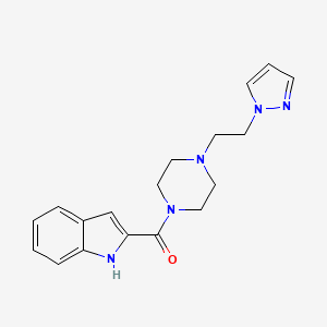 molecular formula C18H21N5O B6494641 2-{4-[2-(1H-pyrazol-1-yl)ethyl]piperazine-1-carbonyl}-1H-indole CAS No. 1334374-00-3