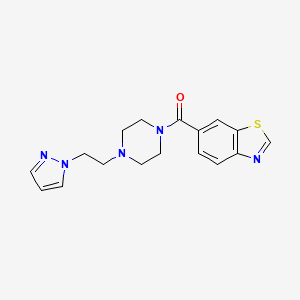 molecular formula C17H19N5OS B6494646 6-{4-[2-(1H-pyrazol-1-yl)ethyl]piperazine-1-carbonyl}-1,3-benzothiazole CAS No. 1334375-62-0