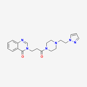 molecular formula C20H24N6O2 B6494650 3-(3-oxo-3-{4-[2-(1H-pyrazol-1-yl)ethyl]piperazin-1-yl}propyl)-3,4-dihydroquinazolin-4-one CAS No. 1334373-56-6