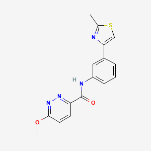molecular formula C16H14N4O2S B6494664 6-methoxy-N-[3-(2-methyl-1,3-thiazol-4-yl)phenyl]pyridazine-3-carboxamide CAS No. 1334374-85-4