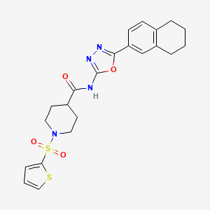 molecular formula C22H24N4O4S2 B6494679 N-[5-(5,6,7,8-tetrahydronaphthalen-2-yl)-1,3,4-oxadiazol-2-yl]-1-(thiophene-2-sulfonyl)piperidine-4-carboxamide CAS No. 900001-24-3