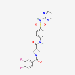 molecular formula C22H19F2N5O4S B6494686 1-(3,4-difluorobenzoyl)-N-{4-[(4-methylpyrimidin-2-yl)sulfamoyl]phenyl}azetidine-3-carboxamide CAS No. 1334376-63-4