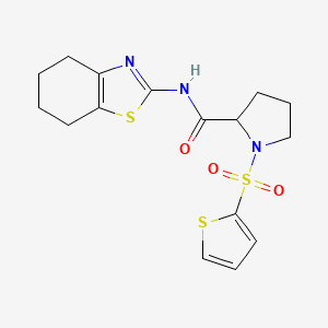 molecular formula C16H19N3O3S3 B6494693 N-(4,5,6,7-tetrahydro-1,3-benzothiazol-2-yl)-1-(thiophene-2-sulfonyl)pyrrolidine-2-carboxamide CAS No. 1008249-79-3