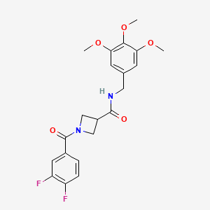 molecular formula C21H22F2N2O5 B6494701 1-(3,4-difluorobenzoyl)-N-[(3,4,5-trimethoxyphenyl)methyl]azetidine-3-carboxamide CAS No. 1334374-27-4