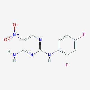 molecular formula C10H7F2N5O2 B6494706 N2-(2,4-difluorophenyl)-5-nitropyrimidine-2,4-diamine CAS No. 1334375-34-6