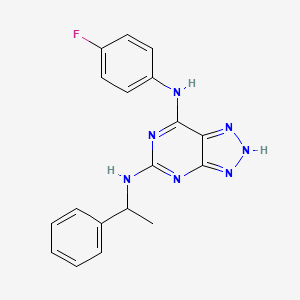 molecular formula C18H16FN7 B6494707 N7-(4-fluorophenyl)-N5-(1-phenylethyl)-3H-[1,2,3]triazolo[4,5-d]pyrimidine-5,7-diamine CAS No. 1334373-80-6