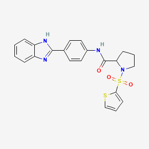 molecular formula C22H20N4O3S2 B6494717 N-[4-(1H-1,3-benzodiazol-2-yl)phenyl]-1-(thiophene-2-sulfonyl)pyrrolidine-2-carboxamide CAS No. 1098639-23-6