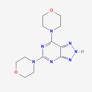 molecular formula C12H17N7O2 B6494728 4-[7-(morpholin-4-yl)-3H-[1,2,3]triazolo[4,5-d]pyrimidin-5-yl]morpholine CAS No. 1334370-93-2