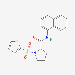 molecular formula C19H18N2O3S2 B6494732 N-(naphthalen-1-yl)-1-(thiophene-2-sulfonyl)pyrrolidine-2-carboxamide CAS No. 1008668-54-9