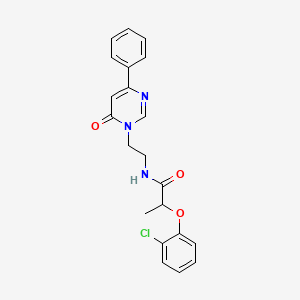 molecular formula C21H20ClN3O3 B6494754 2-(2-chlorophenoxy)-N-[2-(6-oxo-4-phenyl-1,6-dihydropyrimidin-1-yl)ethyl]propanamide CAS No. 1334371-47-9