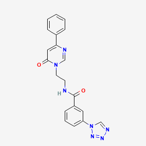 molecular formula C20H17N7O2 B6494761 N-[2-(6-oxo-4-phenyl-1,6-dihydropyrimidin-1-yl)ethyl]-3-(1H-1,2,3,4-tetrazol-1-yl)benzamide CAS No. 1334369-15-1