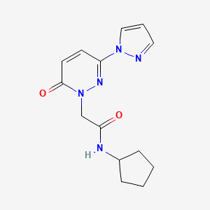 N-cyclopentyl-2-[6-oxo-3-(1H-pyrazol-1-yl)-1,6-dihydropyridazin-1-yl]acetamide