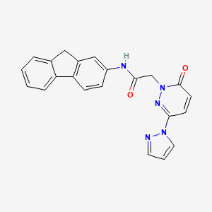 N-(9H-fluoren-2-yl)-2-[6-oxo-3-(1H-pyrazol-1-yl)-1,6-dihydropyridazin-1-yl]acetamide