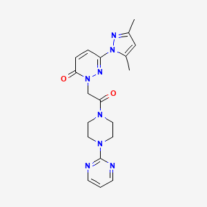 molecular formula C19H22N8O2 B6494795 6-(3,5-dimethyl-1H-pyrazol-1-yl)-2-{2-oxo-2-[4-(pyrimidin-2-yl)piperazin-1-yl]ethyl}-2,3-dihydropyridazin-3-one CAS No. 1334372-78-9